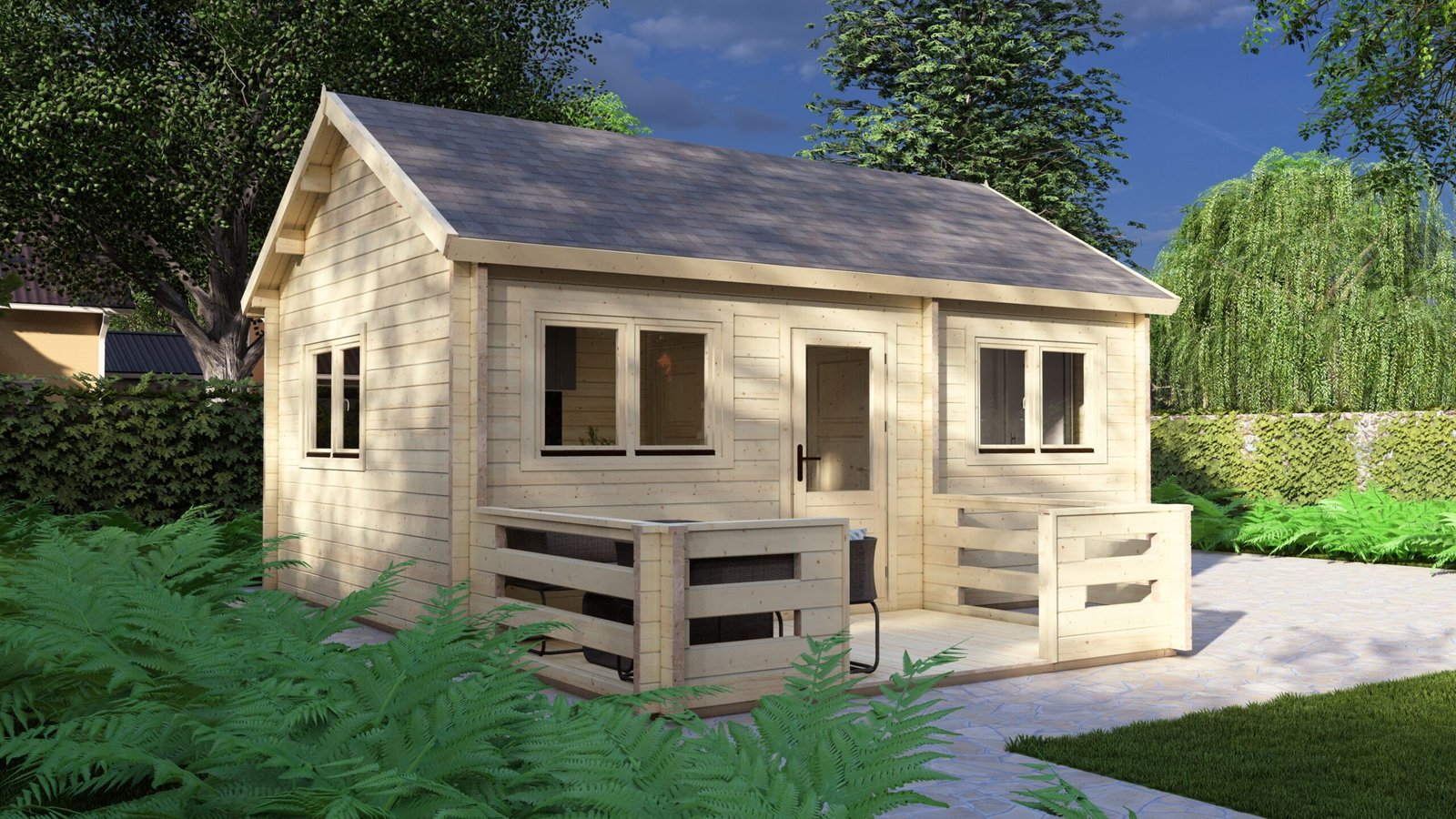 Log Cabin Betty 5.85×4.1m, 58mm – I Large scale image