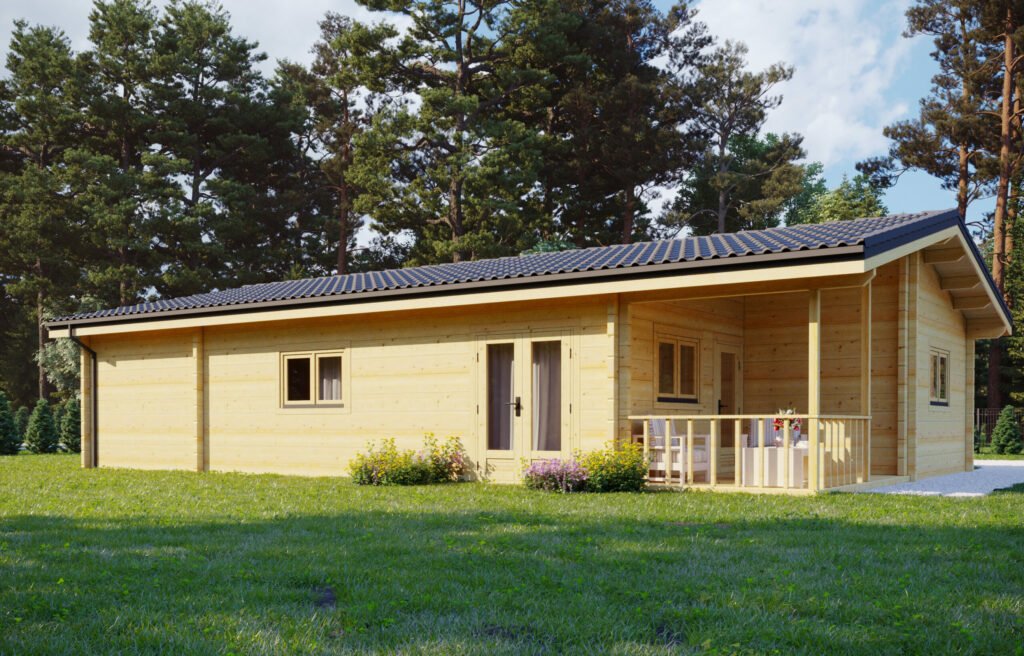 Glulam Log House Begue 7.8×12.6m, 88mm Main Image
