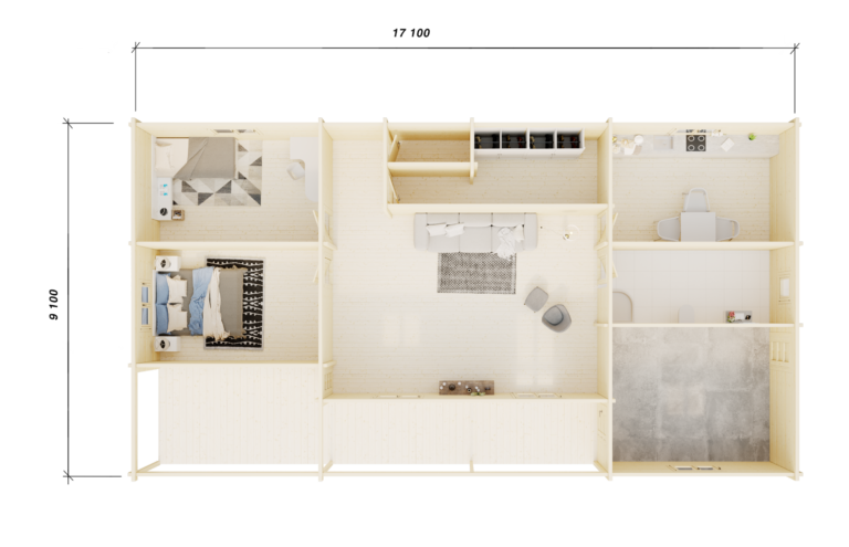 Glulam Log House Lucien floor plan carousel small image