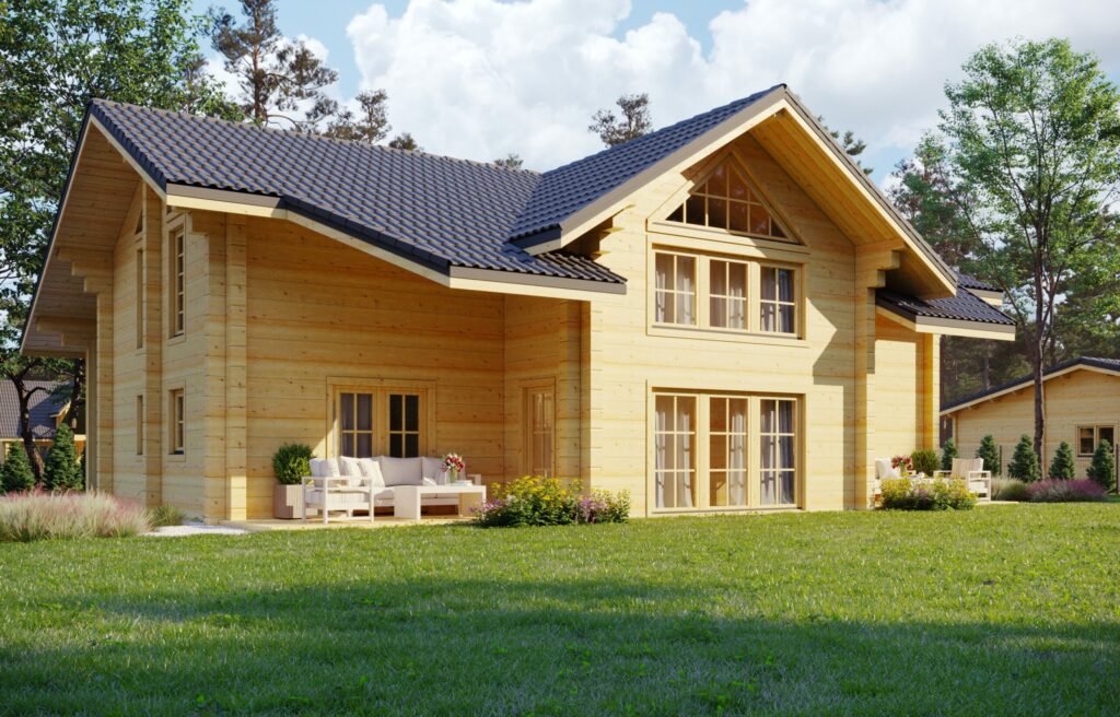 Glulam Log House Monaco 14×10.5m, 220mm Main Image