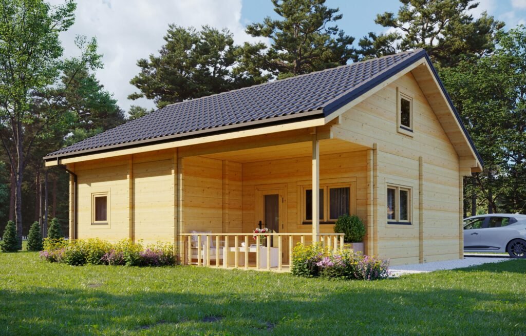 Glulam Log House Paris 8×7.8m, 200mm Main Image