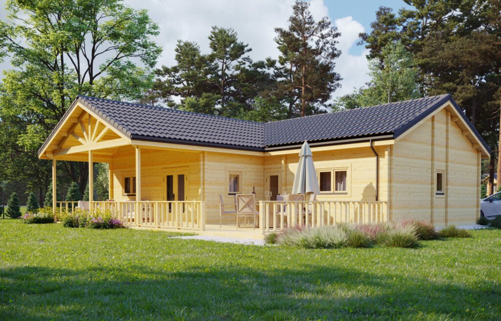 Glulam Log House Sylvie 11.3×11.3m, 88mm Main Image