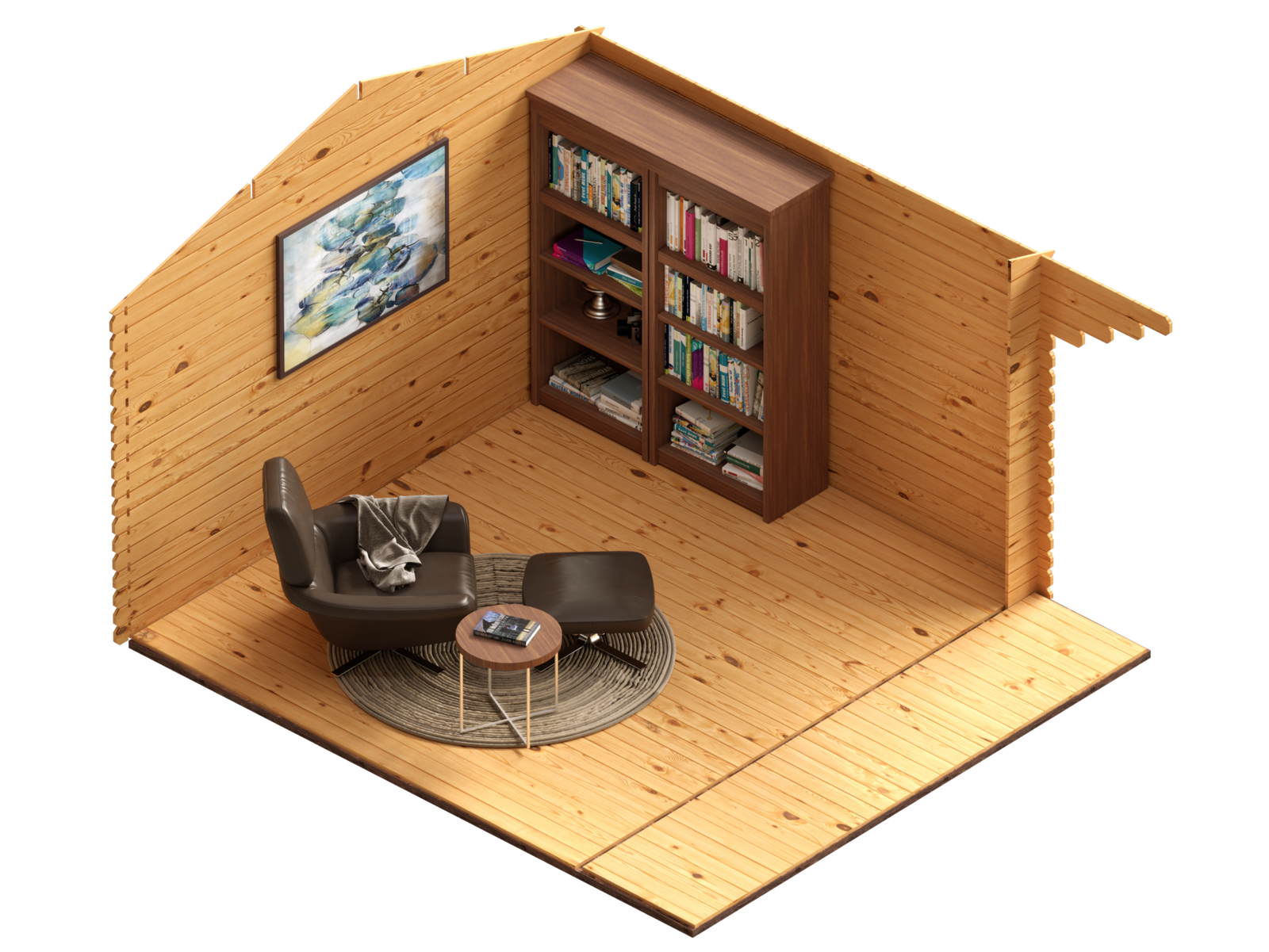 Log shed MM006 floor plan Large scale image