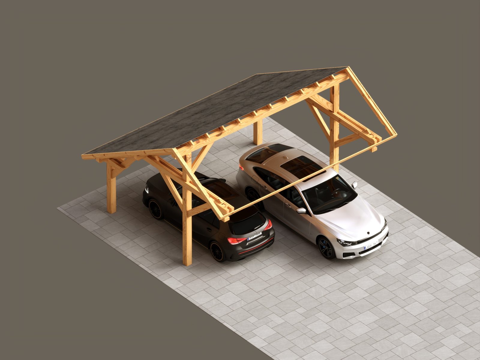 Timber Carport Liverpool 3D Plan Large scale image