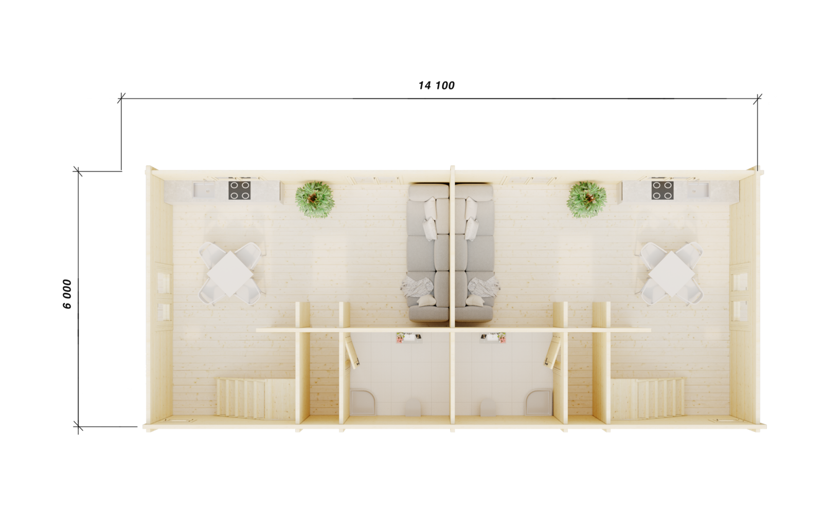 Two Storey Glulam Log House David floor Large scale image