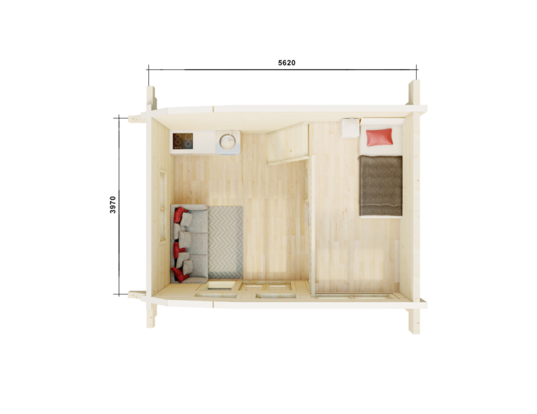 Bespoke Glulam Log Cabin Challenger floor plan carousel small image