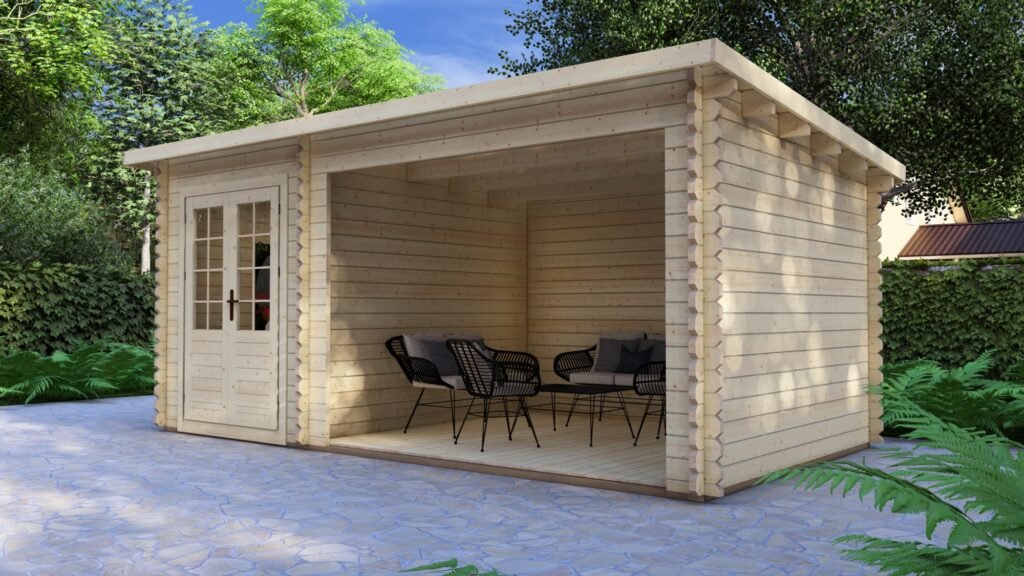 Log Cabin Jack 5.7×3.1m, 44mm, Pent Main Image