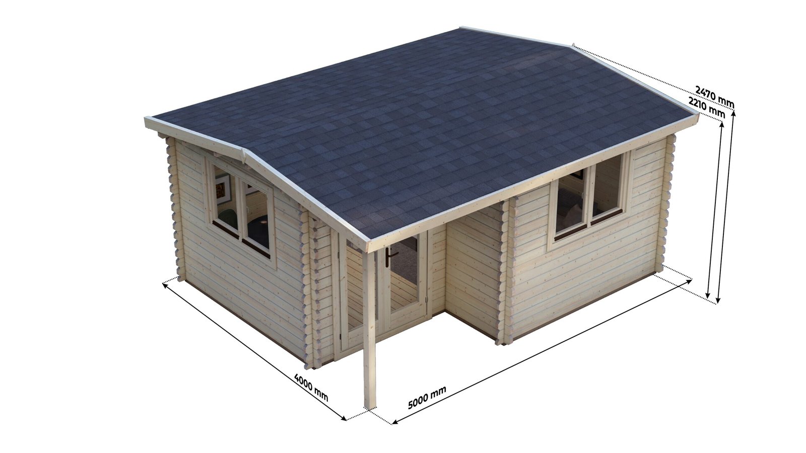 Log Cabin Theodore 5.0×4.0m, 44mm – 8 Large scale image