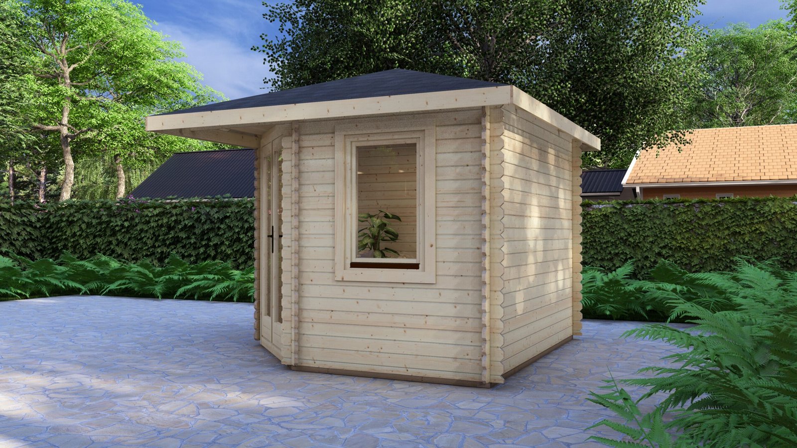 Corner Log Cabin Benjamin 3x3m – II Large scale image