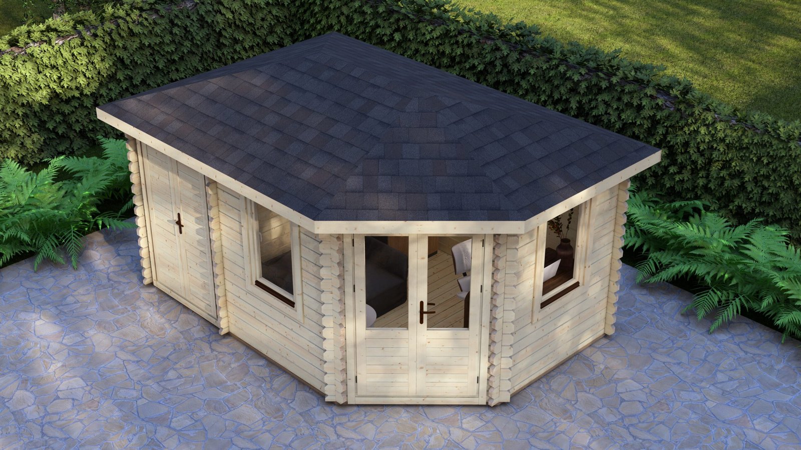 Corner Log Cabin Daniel 4.4x3m, 44mm – VII Large scale image