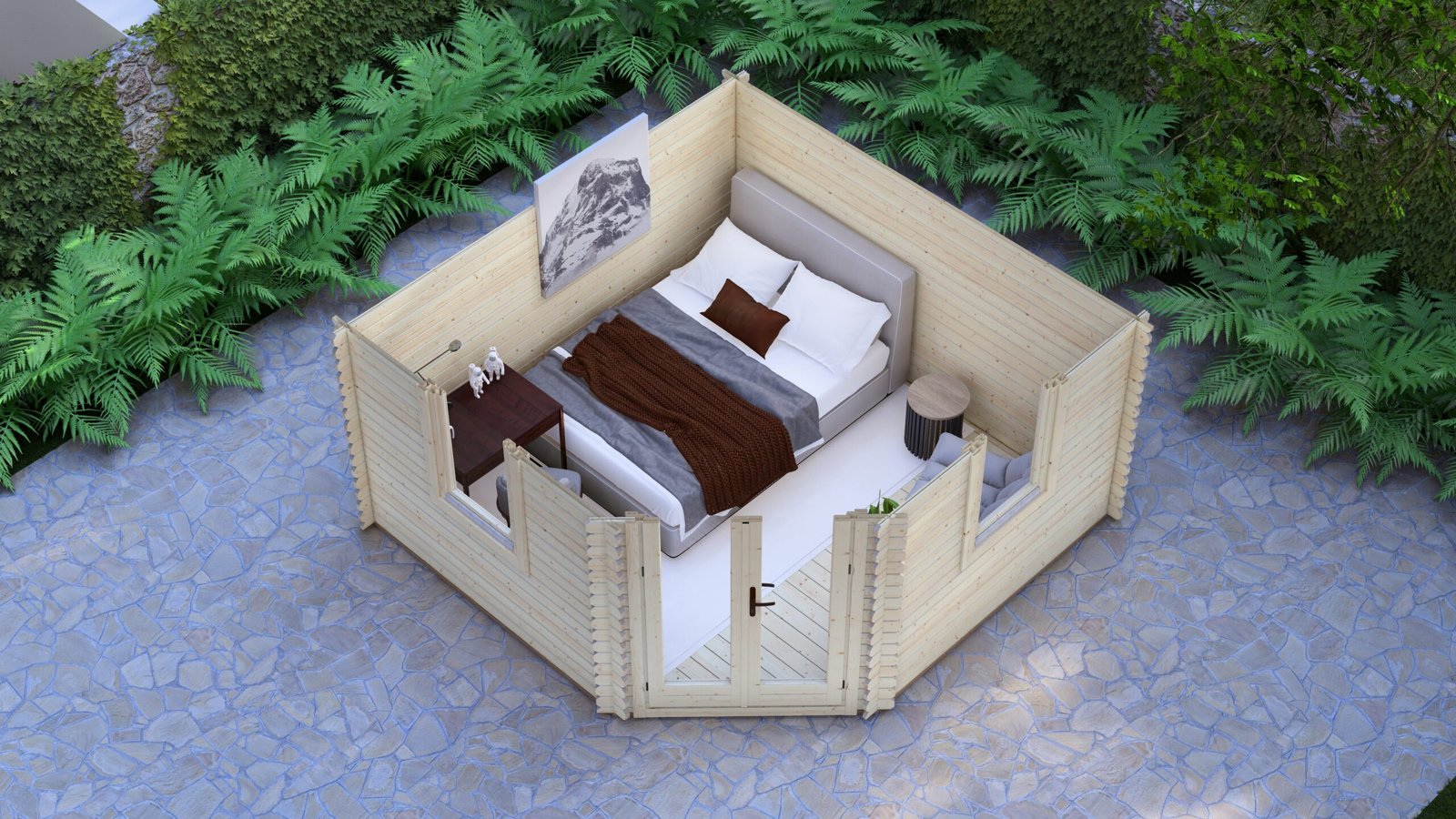 Corner Log Cabin Ethan 3.5×3.5m, 28mm – VI Large scale image
