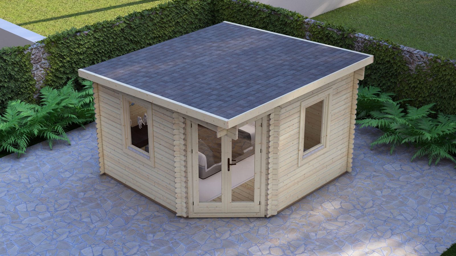 Corner Log Cabin Ethan 3.5×3.5m, 28mm – VII Large scale image