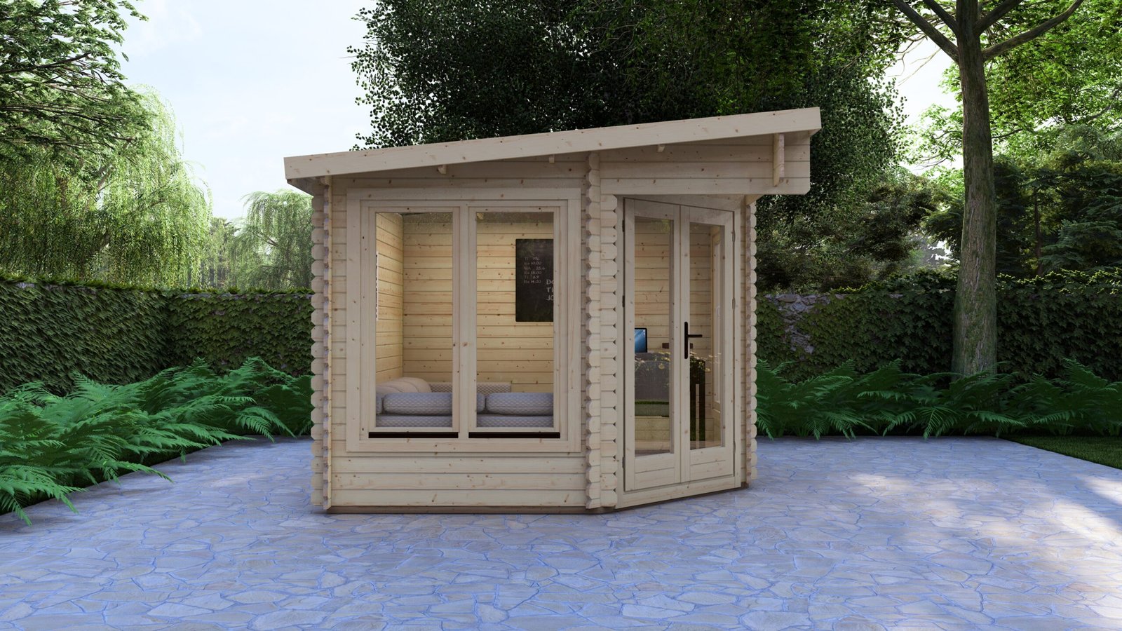 Corner Log Cabin Luke 3x3m – 3 Large scale image