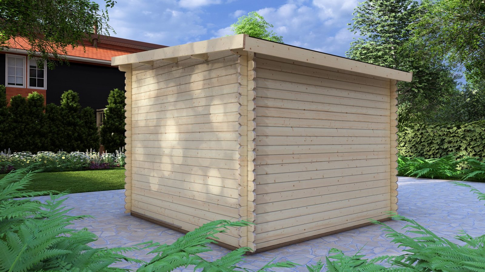 Corner Log Cabin Luke 3x3m – 4 Large scale image