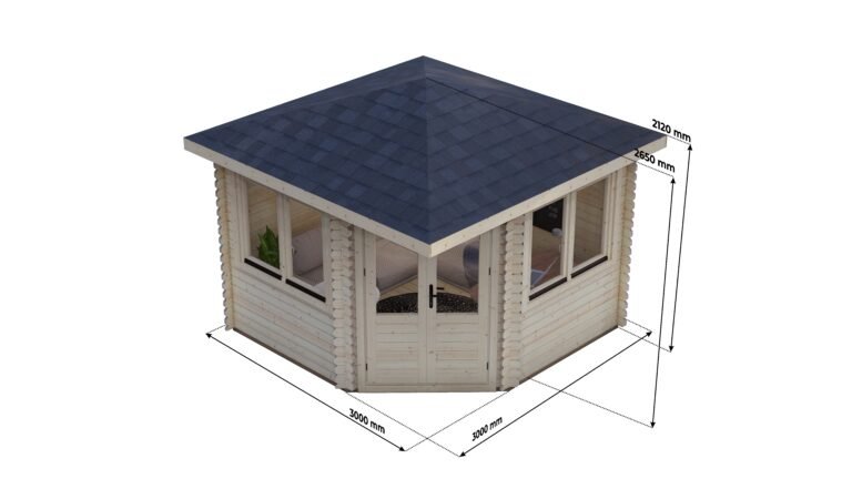 Corner Log Cabin Michael 3x3m – 8 carousel small image