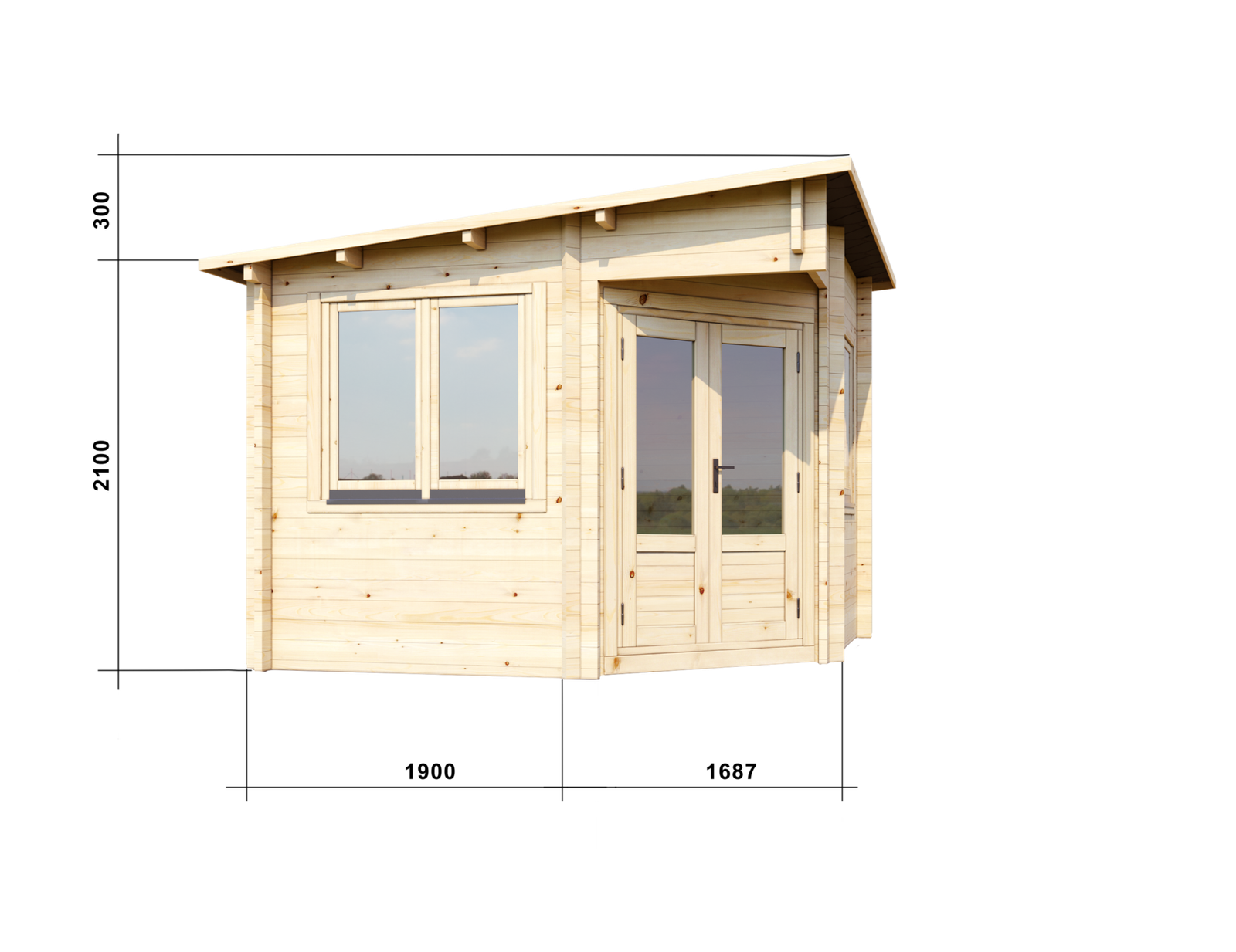 Corner Log cabin Toby 3x3m size Large scale image