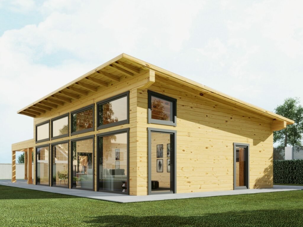 Glulam log house Finland 220mm, 23.6×8.4m Main Image