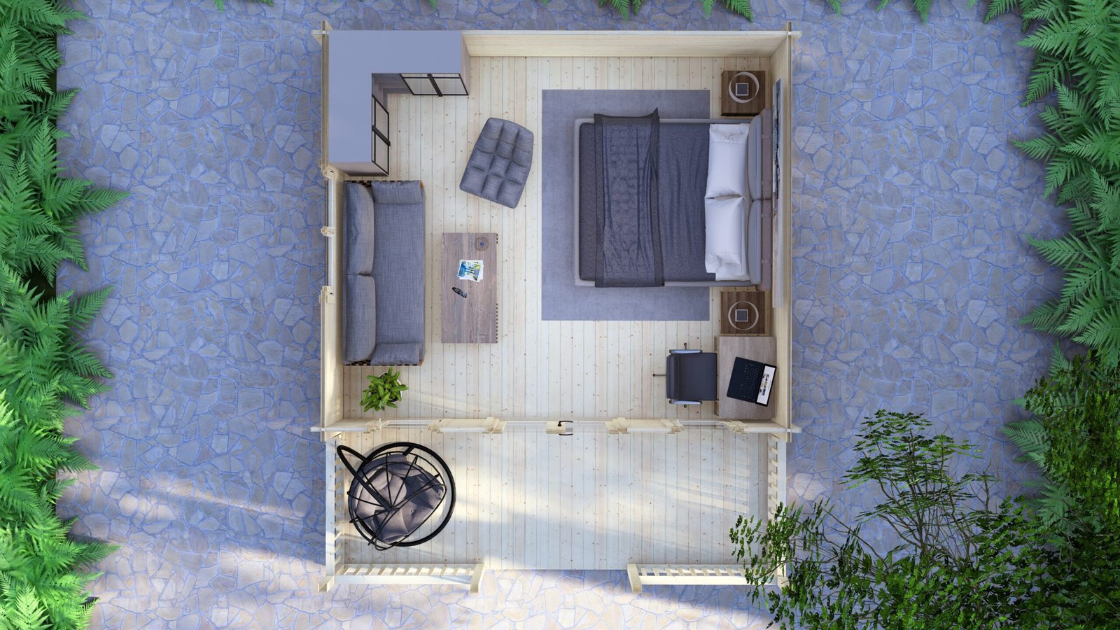 Log Cabin Everwood 5×5.8m, 44mm – V Large scale image