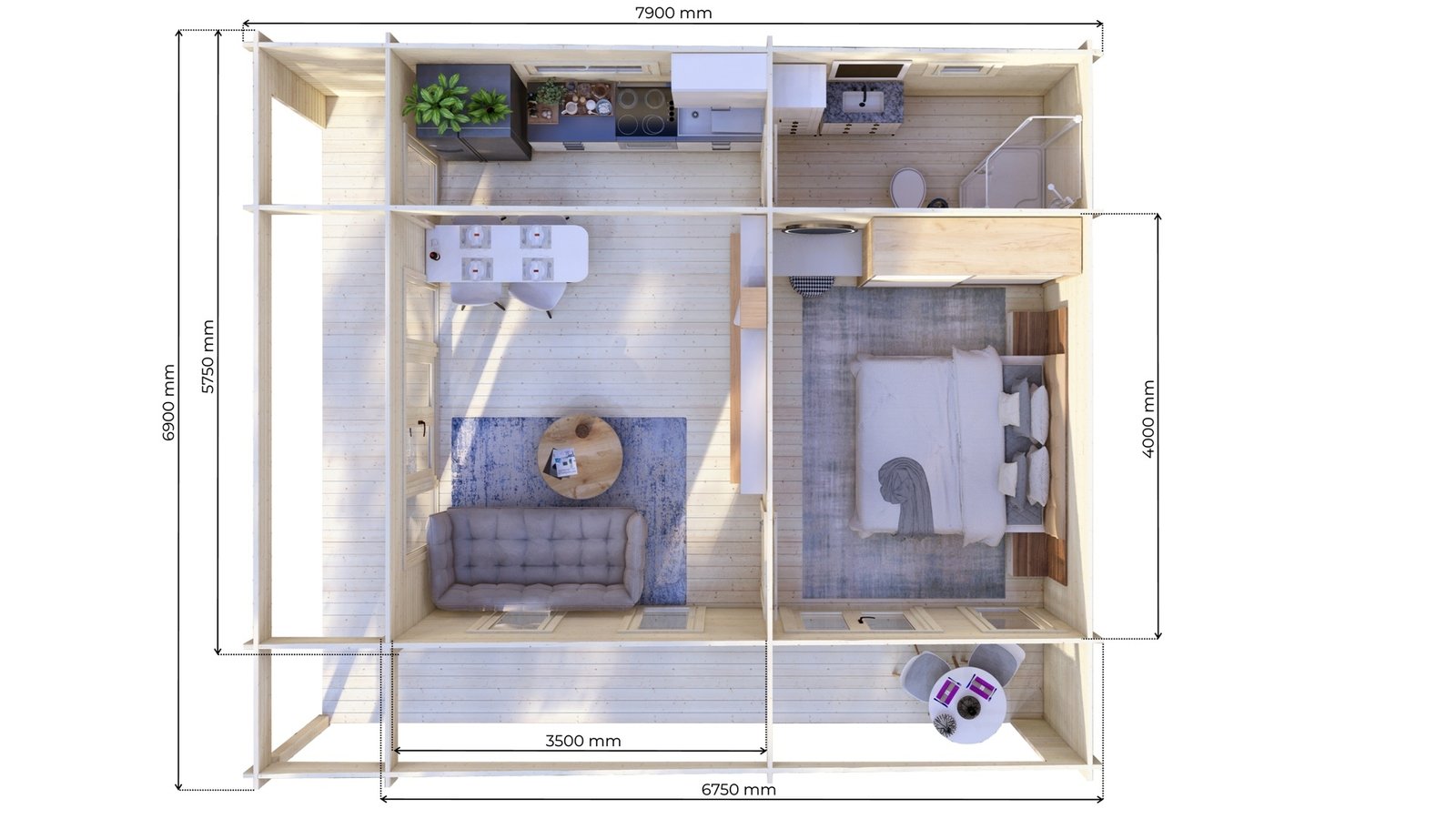 Garden-office-log-cabin-7.9×6.9m-sizes Large scale image