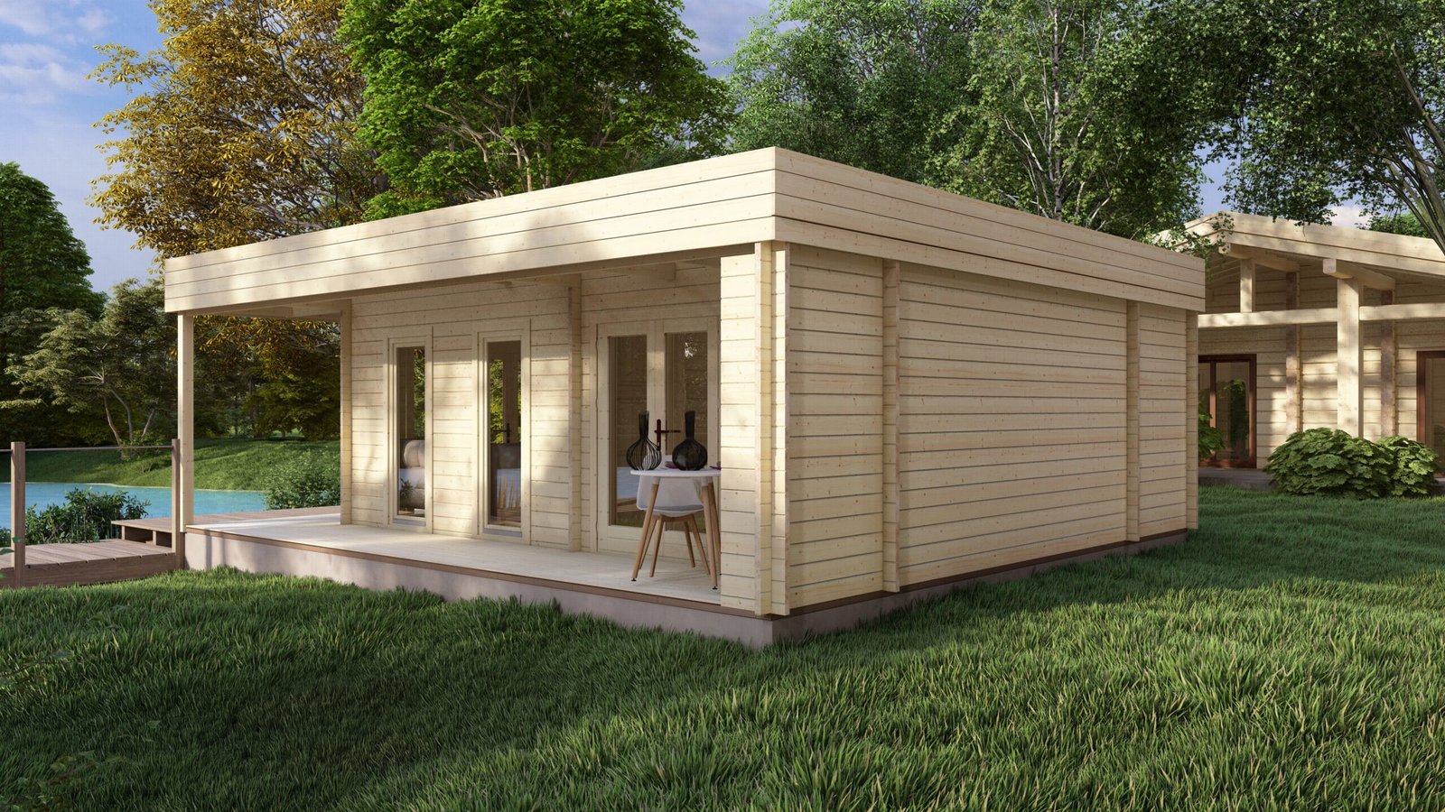 Modern Garden office log cabin 7.9×6.9m Large scale image