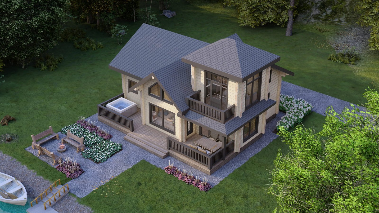 By Eurodita Two storey Glulam log house Greenhaven Large scale image