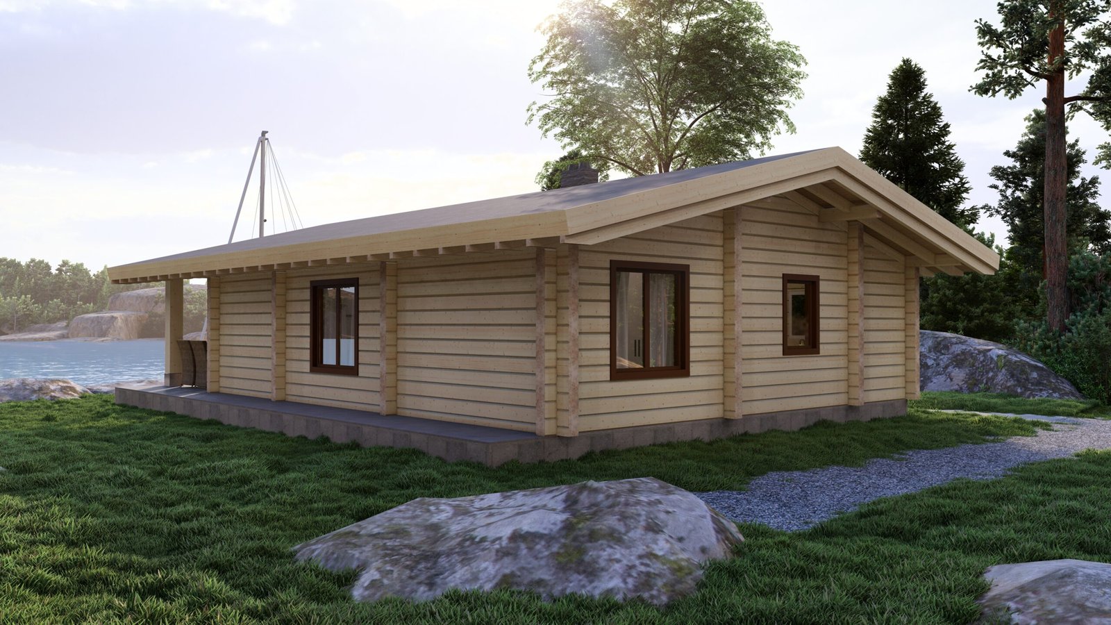 Eurodita Glulam Log house Woodglow 180mm Large scale image