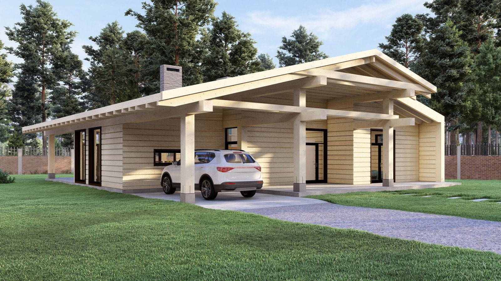 Eurodita Glulam log house Forestique Large scale image