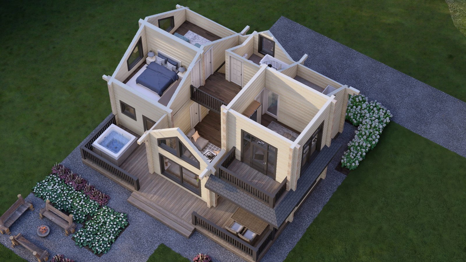Eurodita Two storey Glulam log house Greenhaven Large scale image