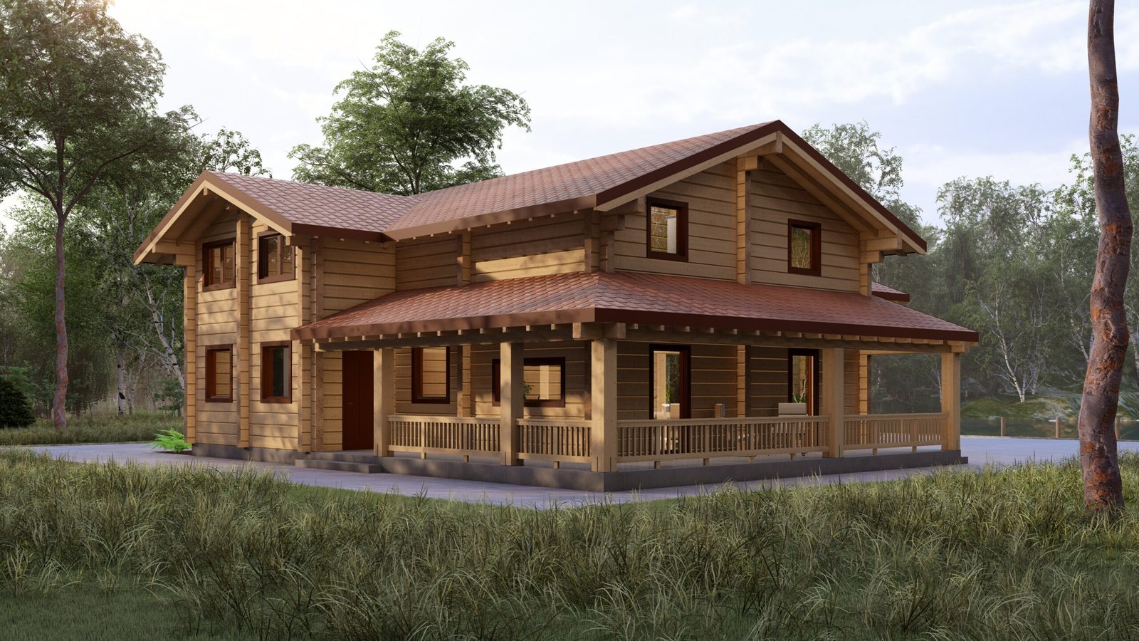 Eurodita manufactured Two storey Glulam Log house Verdantix Large scale image