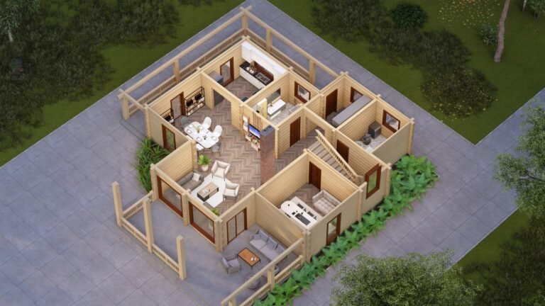 Two storey Glulam Log house Verdantix first floor carousel small image
