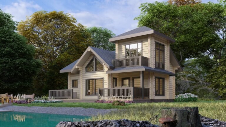 Two storey Glulam log house Greenhaven manufactured by Eurodita carousel small image