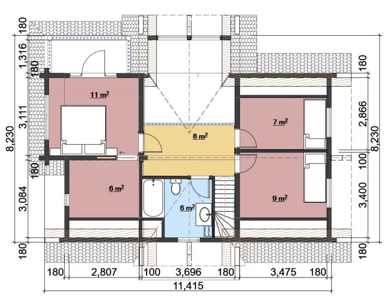 Two storey Glulam log house Greenhaven plan carousel small image