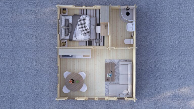 1 Bedroom Log Cabin 6x5m, 44mm – VI carousel small image