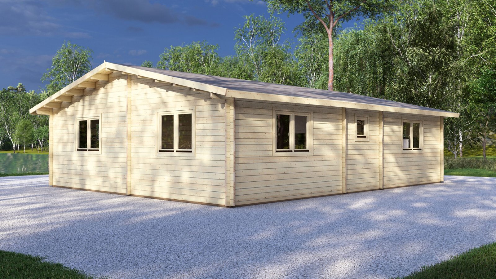 2 Bedroom Log Cabin 10.1x8m, 44mm – V Large scale image