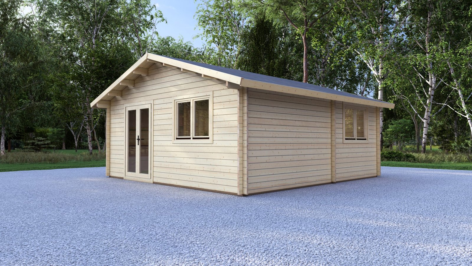 2 Bedroom Log Cabin 6×5.8m, 44mm, 44mm – II Large scale image