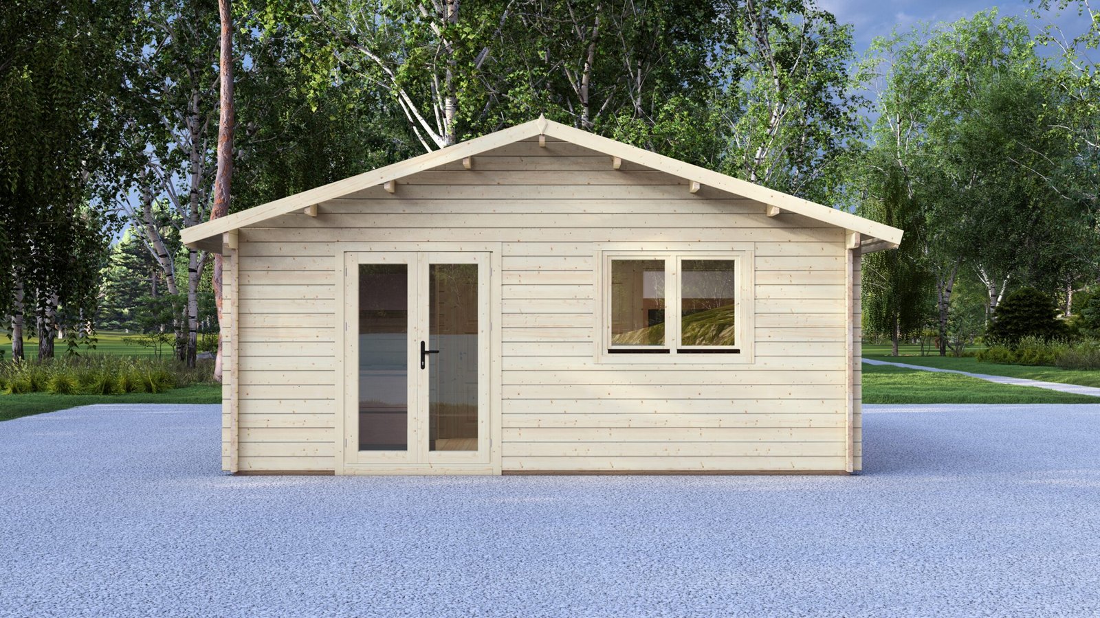 2 Bedroom Log Cabin 6×5.8m, 44mm, 44mm – IV Large scale image