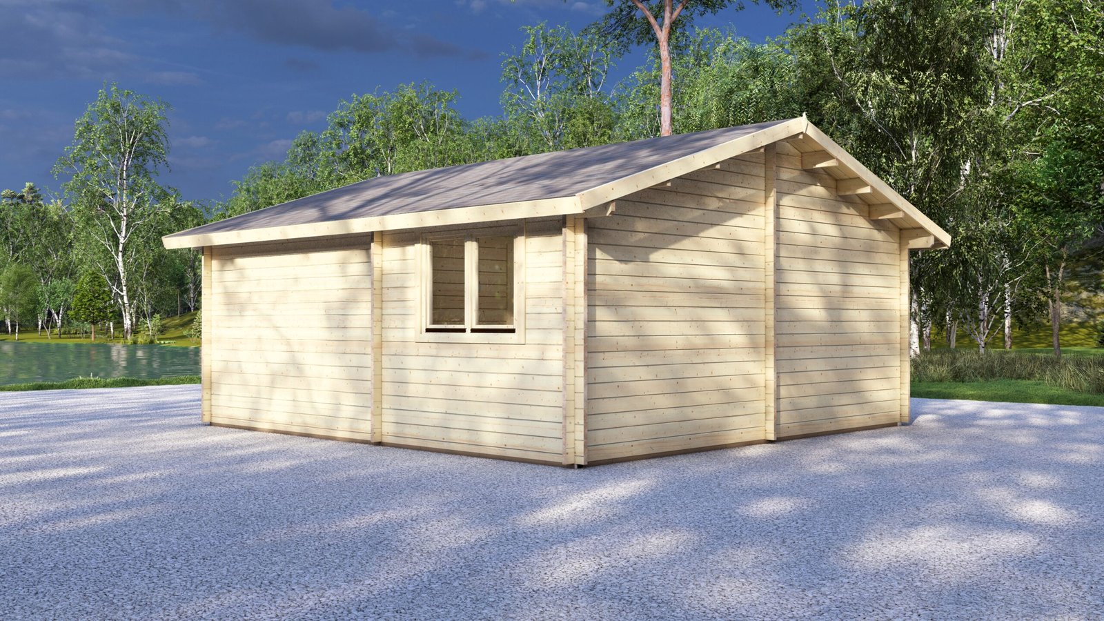 2 Bedroom Log Cabin 6×5.8m, 44mm, 44mm – V Large scale image