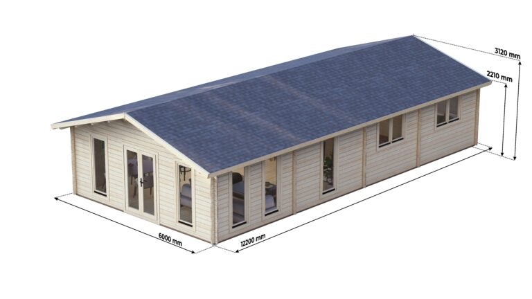 3 Bedroom Log Cabin 12.2x6m, 58mm – 5 carousel small image