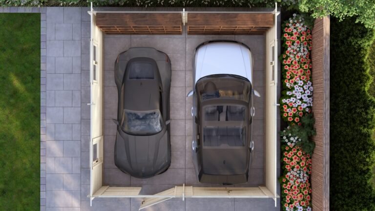 Double Log Garage 6×6, Apex, 44mm floor plan carousel small image