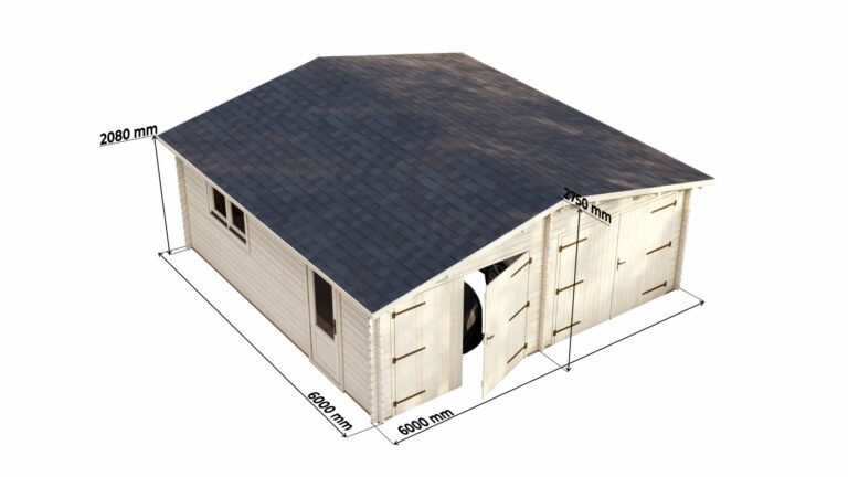 Double Log Garage 6×6, Apex, 44mm sizes carousel small image