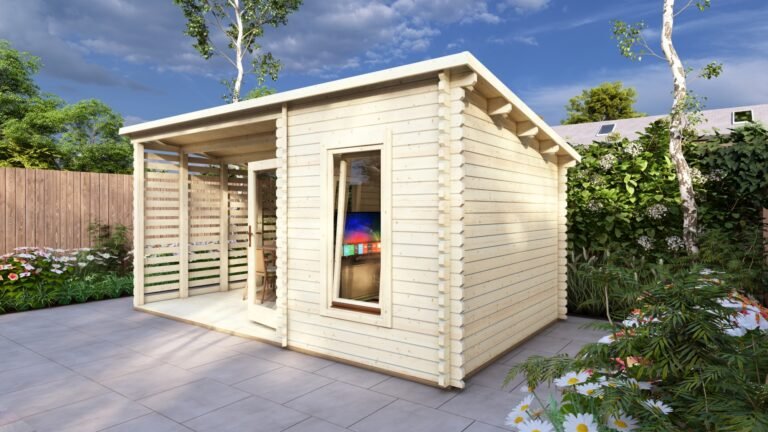 Eurodita Corner Log Cabin With Veranda 3x5m, 44mm carousel small image