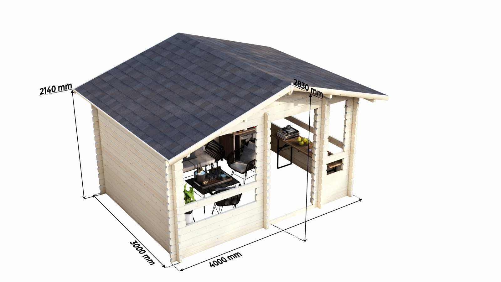 Garden Gazebo 4x3m, 44mm sizes Large scale image