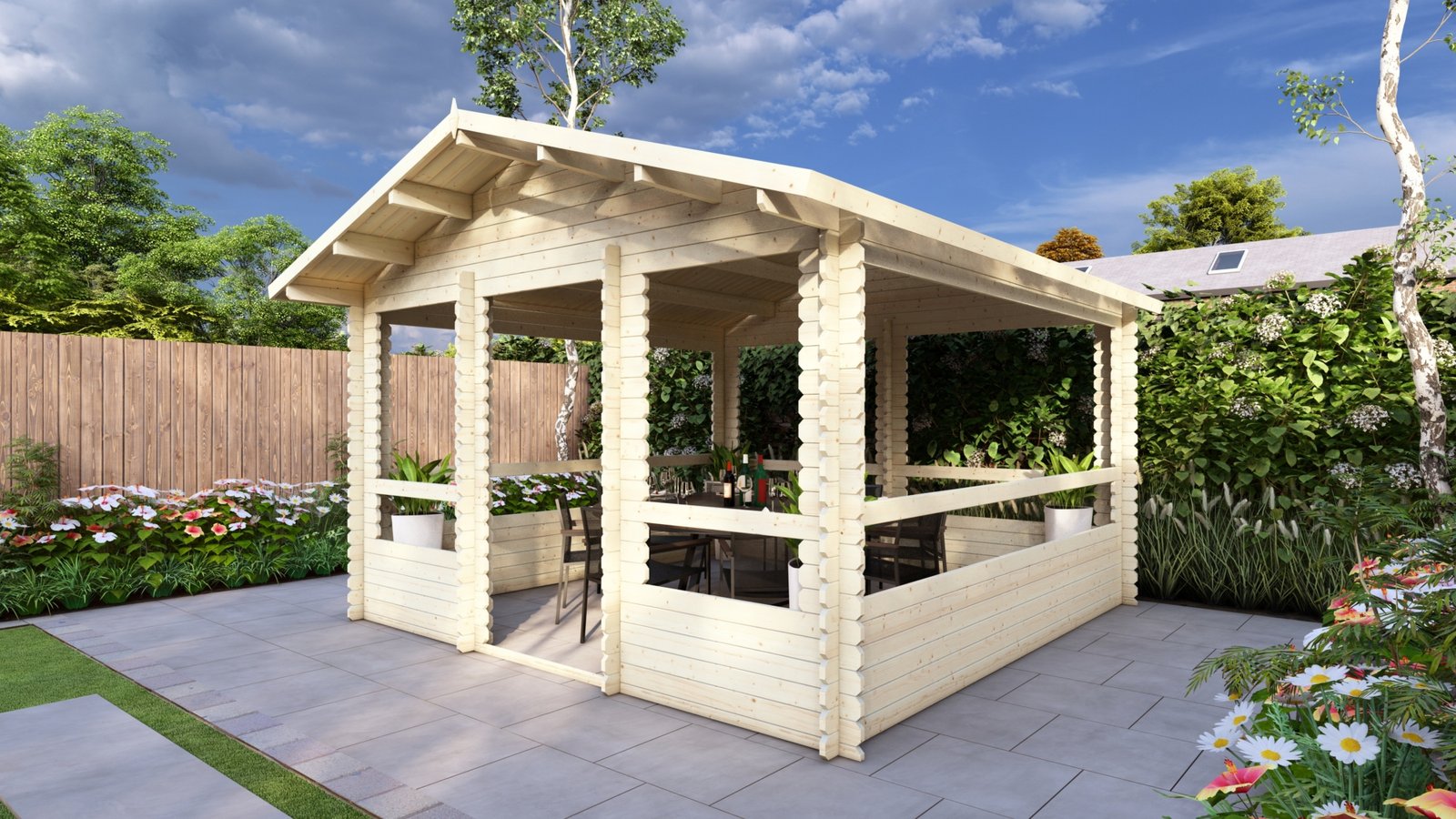 Garden Gazebo 4x4m, Apex, 28mm Large scale image