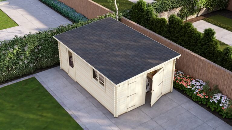 Log Garage 4x6m, Pent, 44mm top carousel small image