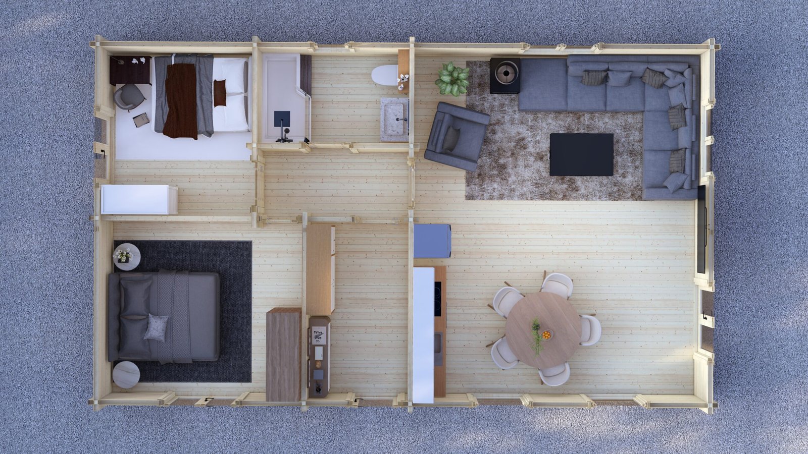 Mobile Log Cabin 2-Bedroom – Emma – VI Large scale image