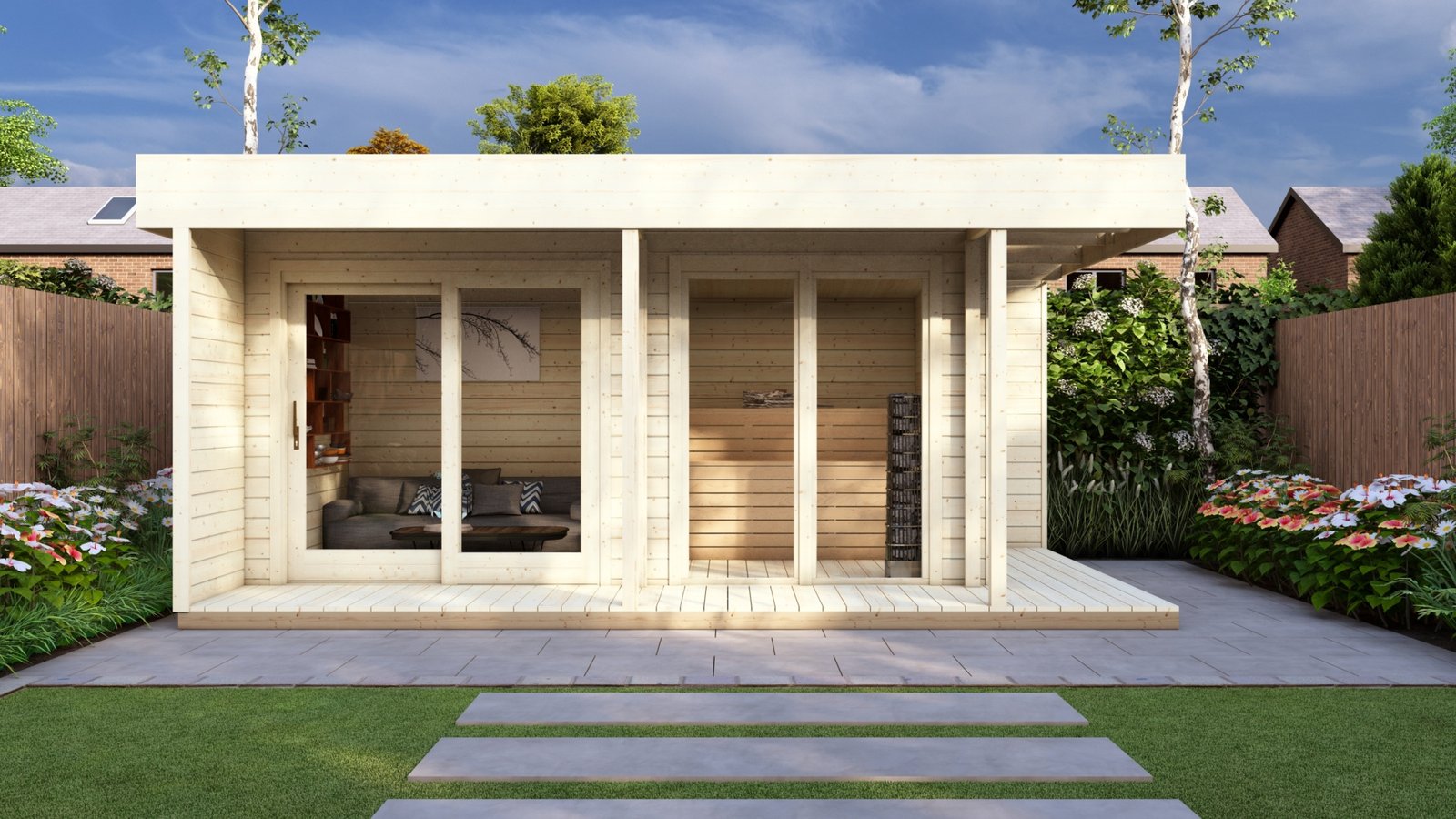 Modern Log Cabin With Sauna room 5.7×3.7m, 44mm Large scale image