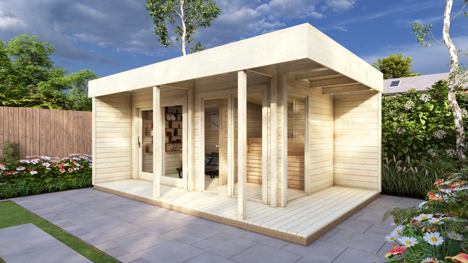 Log Cabin With Sauna room 5.7×3.7m, 44mm Eurodita