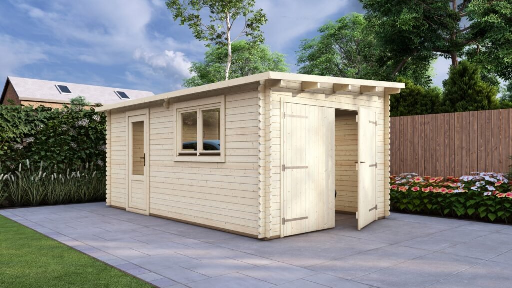 Log Garage 3.2×5.2m, Pent, 28mm Main Image