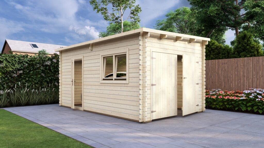 Log Garage 3.2×5.2m, Pent, 44mm Main Image