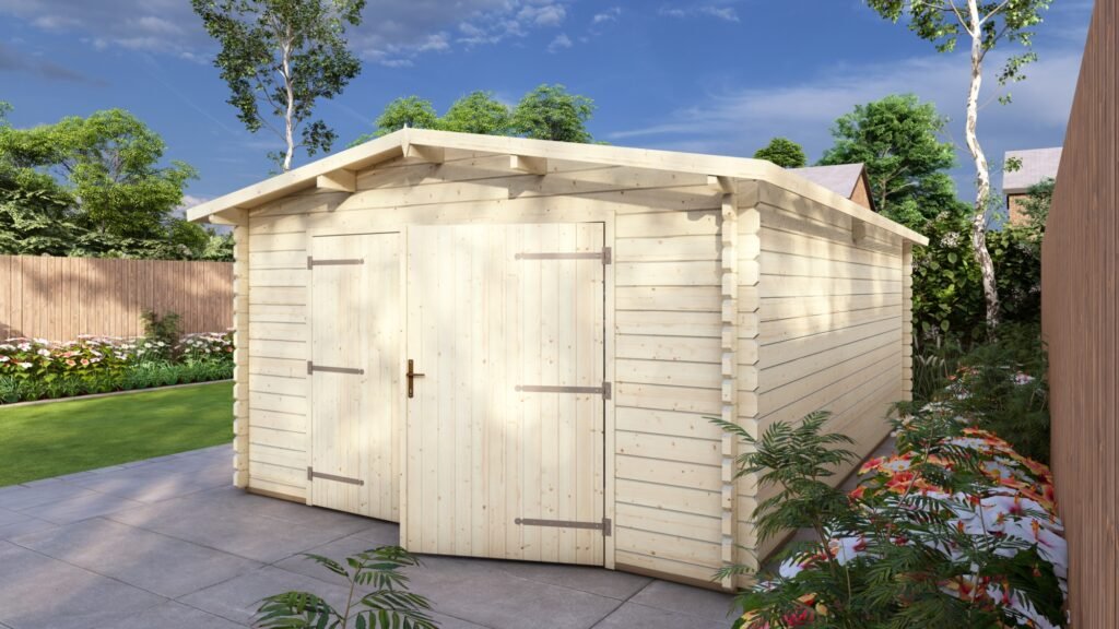 Log Garage 4x6m, Apex, 44mm Main Image